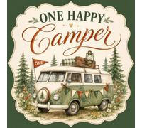 One Happy Camper: First Birthday Guest Book and Gift Log | Cute Illustrated Retro Campervan and Pine Trees Cover | 8.5 x 8.5 Inch Sign In Book for Wishes, Advice and Memories