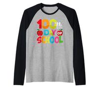 One Hundred Days Later 100 Days of School Student Teacher Camiseta Manga Raglan