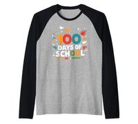 One Hundred Days Later 100 Days of School Student Teacher Camiseta Manga Raglan