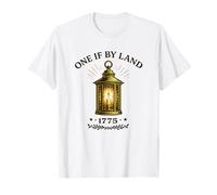 One If by Land 1775 Linterna Colonial Historia Americana Camiseta