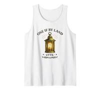One If by Land 1775 Linterna Colonial Historia Americana Camiseta sin Mangas
