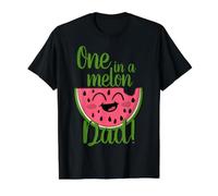 One In A Melon Dad Primer Cumpleaños Celebración Sandía Camiseta gráfica económica, Hombre, Negro, XL