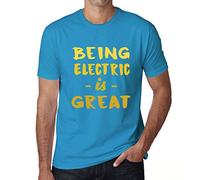 One in the City Camiseta de Hombre Vintage Being Electric is Great X-Small Azul