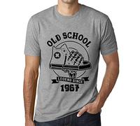 One in the City Camiseta para Hombre Leyenda De La Vieja Escuela Desde 1967 - Old School Legend Since 1967 - Regalo Diseño Gráfico 59 Años Cumpleaños Aniversario Moda Año 1967 Gris Mezcla XL