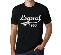 One in the City Camiseta para Hombre Leyenda Desde 1966 - Legend Since 1966 - Regalo Diseño Gráfico 60 Años Cumpleaños Aniversario Moda Año 1966 Negro Profundo L