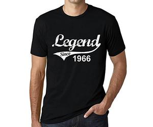 One in the City Camiseta para Hombre Leyenda Desde 1966 - Legend Since 1966 - Regalo Diseño Gráfico 60 Años Cumpleaños Aniversario Moda Año 1966 Negro Profundo 3XL