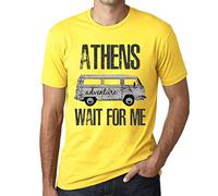 One in the City Hombre Camiseta Vintage T-Shirt Gráfico Athens Wait For Me Amarillo