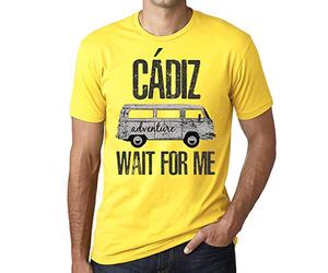 One in the City Hombre Camiseta Vintage T-Shirt Gráfico CÁDIZ Wait For Me Amarillo
