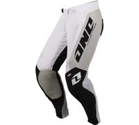 One Industries X-197 White Out Pantalones de motocross, blanco, tamaño 30 para Hombres