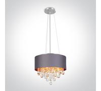 One Light Gaja lámpara colgante 4x8 W cromo-gris/gris ceniza 63134P