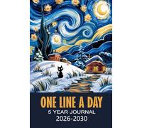 One Line a Day 5 Year Journal 2026-2030: Five Year Memory Keeper Book See How Your Life Changes Year After Year on The Same Date Cute Cat starry night art