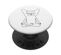 One Line Chihuahua Easy Pose PopSockets PopGrip Adhesivo