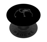 One Line English Bulldog Kiss PopSockets PopGrip Adhesivo