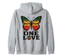 One Love Butterfly Rasta Reggae Paz Rastafari Raíces Retro Sudadera con Capucha