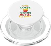 One Love Let's Get Together and Feel All Right Bandera de Jamaica PopSockets PopGrip para MagSafe