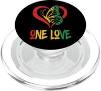 One Love Rasta Mariposa Corazón Reggae Raíces Jamaicanas Vintage PopSockets PopGrip para MagSafe