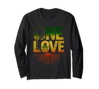 One Love Rock Roots Rasta Reggae Vibes Música Arte Vacaciones Manga Larga