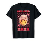 One Loved Mama - Camisa a cuadros con corazones sonrientes, color rosa Camiseta
