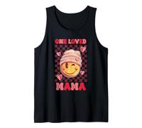 One Loved Mama - Camisa a cuadros con corazones sonrientes, color rosa Camiseta sin Mangas