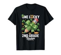 One Lucky 2nd Grade Teacher Shamrock St Patricks Day School Camiseta