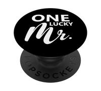 One Lucky Mr. Compromiso Boda Novio Pareja Coincidencia PopSockets PopGrip Adhesivo