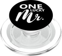 One Lucky Mr. Compromiso Boda Novio Pareja Coincidencia PopSockets PopGrip para MagSafe
