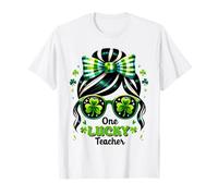 One Lucky Teacher St Patricks Day Shamrock Gafas de Sol Camiseta
