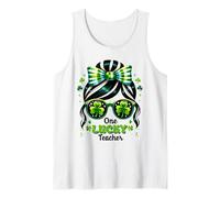 One Lucky Teacher St Patricks Day Shamrock Gafas de Sol Camiseta sin Mangas