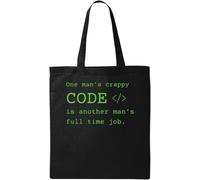 One Man's Code is Another Man's Full Time Job - Bolsa de algodón ecológico natural, color negro, Black, Talla única