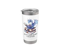 One More Chapter Dragon Bookish Books & Dragons Reading Book Vaso térmico de acero inoxidable de doble pared