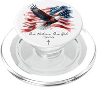 One Nation, One God - Vintage Watercolor Eagle 1776-2026 250 PopSockets PopGrip para MagSafe