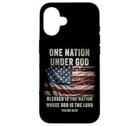 One Nation Under God - Christian Faith Patriotic USA Vintage Carcasa para iPhone 16
