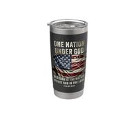 One Nation Under GOD - Christian Faith Patriotic USA Vintage Vaso térmico de acero inoxidable de doble pared