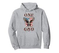 One Nation Under God Eagle Cross and American Flag Hombres Mujeres Sudadera con Capucha