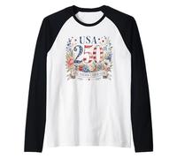 One Nation Under God - Faith Watercolor Women's American 250 Camiseta Manga Raglan