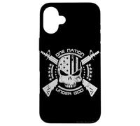One Nation Under God Skull Flag Combat Patriotic Military Carcasa para iPhone 16 Plus