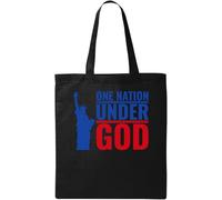 One Nation Under God Statue of Liberty USA - Bolsa de algodón ecológico natural, color negro, Black, Talla única