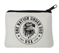 One Nation Under God USA 1776 - Monedero de neopreno (10 x 11 cm), color blanco, White, Talla única