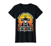 One of A Kind Ltd Edition Impresionante Desde septiembre de 1980 Biker Camiseta gráfica económica, Mujer, Negro, L