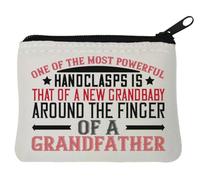 One of The most powerful handclasps - Monedero de neopreno con eslogan para el día del padre, 10 x 11 cm, color blanco, White, Talla única