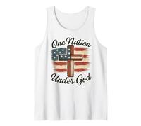One our Nation Under God - Camisa con bandera de Estados Unidos retro americana Camiseta sin Mangas