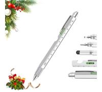 One Pen Nine Functions, bolígrafo multiherramienta 9 en 1 para hombres, adolescentes y adultos, gadgets geniales para el día del padre, cumpleaños y Navidad (plateado)