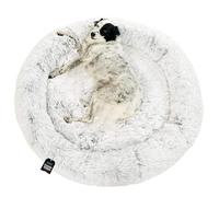 One PETS-TOP Cama para Perros Grande, Redonda Dodo Donut Sofa Cojin Medianos Verano Invierno Antiestres Calentita Colchon Fluffy Relax Dog Bed XXL (Gris Perla, 115x115x21)