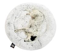 One PETS-TOP Cama para Perros Medianos, Redonda Dodo Donut Sofa Cojin Medianos Verano Invierno Antiestres Calentita Colchon Fluffy Relax Dog Bed XXL (Gris Perla, 95x95x21)