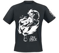 One Piece Ace Hombre Camiseta Negro L 100% algodón Regular