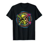 One Piece Anime Straw Hat Pirates Colour Logo Kanji Camiseta