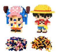 One Piece Bloques de Construcción Niños Adulto, 2 Piezas Nanoblock Chopper One Piece Luffy, Adulto Micro Nano Blocks Figuras One Piece, Puzzle One Piece Juegos Educativos de Construcción para Niños