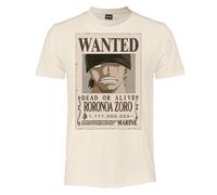 One Piece - Zoro Wanted Poster - Camiseta Hombre Mujer y Niño - Camiseta Oficial Anime de Algodón - Recompensa de 1.111 Millones Berry, Camiseta Idea Regalo Fan, beige, XXL