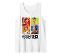 One Piece Character Squares Map Camiseta sin Mangas