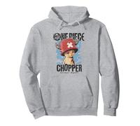 One Piece Chopper Portrait Oficialmente Autorizado Sudadera con Capucha, Unisex para Adultos, Gris Jaspeado, M